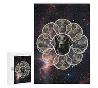 Rompecabezas 300 PCS para Adolescentes Cosmic Flat-Coated Retriever Rompecabezas Juego De Ingenio Aliviador De Estrés Desafiante para Completar 300 PCS