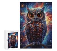 Rompecabezas 300 PCS para Adolescentes Cosmic Owl Portrait-5 Rompecabezas para Adultos Juegos Relajantes Difícil Difícil Desafío Educativo 300 PCS