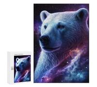 Rompecabezas 300 PCS para Adolescentes Cosmic Polar Bear Art Print-2 Rompecabezas para Adolescentes Análisis Y Lógica Entrena Tu Cerebro Y Tus Manos Juego De Desafío Único 300 PCS