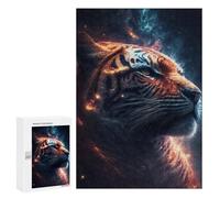 Rompecabezas 300 PCS para Adolescentes Cosmic Tiger Portrait-6 Rompecabezas para Adultos Juego Familiar Decoración del Hogar para Cumpleaños, Navidad 300 PCS