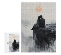 Rompecabezas 300 PCS para Adolescentes Couple on Clifftop with Serene Sunset Glow Rompecabezas DIY Juguetes Una Obra De Arte como Regalo para Toda La Familia 300 PCS