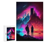 Rompecabezas 300 PCS para Adolescentes Couple Watch The City Burn Rompecabezas Juegos Familiares Ensamblaje De Patrones Cumpleaños Y Navidad 300 PCS