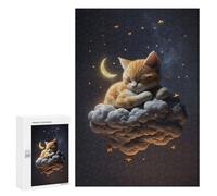 Rompecabezas 300 PCS para Adolescentes Cute Cat Dreaming on Cloud Rompecabezas para Adultos Juego Práctico Regalo De Cumpleaños Regalo De Cumpleaños, Regalos, 300 PCS