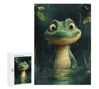 Rompecabezas 300 PCS para Adolescentes Cute Frog in The Rain Rompecabezas para Adultos Juego Práctico Arte De Pared Desafiante De Completar 300 PCS