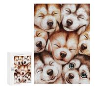 Rompecabezas 300 PCS para Adolescentes Cute Husky Puppies Rompecabezas para Adultos Juego Práctico Pero Divertido Y Humorístico Regalo De Cumpleaños, Regalos, 300 PCS