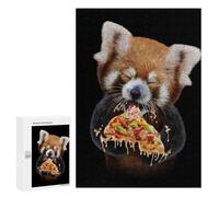Rompecabezas 300 PCS para Adolescentes Cute Red Panda Love Pizza Rompecabezas para Adultos Juguete Decoración De Pared Difícil Difícil Desafiante De Completar 300 PCS