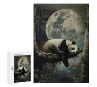 Rompecabezas 300 PCS para Adolescentes Cute Sleeping Panda Moon Rompecabezas para Adultos Juguetes De Bricolaje Análisis Y Lógica Trato como Regalos para Toda La Familia 300 PCS