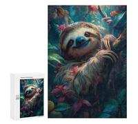 Rompecabezas 300 PCS para Adolescentes Cute Sloth Tropical Forest Rompecabezas para Adultos Juego Práctico Arte De Pared Desafiante De Completar 300 PCS