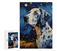Rompecabezas 300 PCS para Adolescentes Dalmatian Dog Starry Night Rompecabezas para Adultos Juego Práctico Pero Divertido Y Humorístico Regalo De Cumpleaños, Regalos, 300 PCS