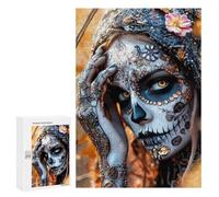 Rompecabezas 300 PCS para Adolescentes Day of The Dead Portrait Rompecabezas para Adultos Juego Práctico Arte De Pared Desafiante De Completar 300 PCS