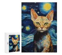 Rompecabezas 300 PCS para Adolescentes Devon Rex Cat Rompecabezas para Adultos Juego Práctico Pero Divertido Y Humorístico para Cumpleaños, Navidad 300 PCS