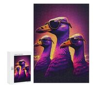 Rompecabezas 300 PCS para Adolescentes Dodo Birds in Sunglasses Rompecabezas para Adultos Juegos De Relajación Vacaciones En Casa Matar El Tiempo 300 PCS