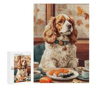 Rompecabezas 300 PCS para Adolescentes Dog and Sushi Rompecabezas para Adultos Juego Familiar Una Obra De Arte como Regalo para Toda La Familia 300 PCS