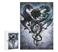 Rompecabezas 300 PCS para Adolescentes Dragon Rose Alchemy Carta Rompecabezas para Adultos Juegos Divertidos Una Obra De Arte Ayuda A Ejercitar El Cerebro 300 PCS