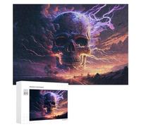 Rompecabezas 300 PCS para Adolescentes Electric Storm Skull Road Rompecabezas para Adultos Juegos Relajantes Decoración del Hogar Cumpleaños Y Navidad 300 PCS