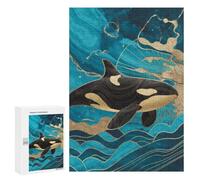 Rompecabezas 300 PCS para Adolescentes Elegant Orca Whale in Ocean Rompecabezas para Adultos Juego Práctico Arte De Pared Desafiante De Completar 300 PCS