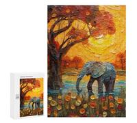 Rompecabezas 300 PCS para Adolescentes Elephant Color Rompecabezas Juego De Ingenio Aliviador De Estrés Desafiante para Completar 300 PCS