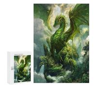 Rompecabezas 300 PCS para Adolescentes Emerald Dragon Sovereign Rompecabezas para Adultos Juego Familiar Decoración del Hogar para Cumpleaños, Navidad 300 PCS