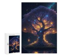 Rompecabezas 300 PCS para Adolescentes Enchanted Glowing Tree Rompecabezas para Adultos Juego Práctico Pero Divertido Y Humorístico para Cumpleaños, Navidad 300 PCS