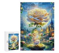 Rompecabezas 300 PCS para Adolescentes Enchanted Rose Fantasy Scene Rompecabezas para Adolescentes Juegos Divertidos Ensamblaje De Patrones Ayuda Al Cerebro A Ejercitarse 300 PCS