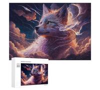 Rompecabezas 300 PCS para Adolescentes Enchanted Wolf in Stormy Sky Rompecabezas para Adultos Juguete Decoración De Pared Mejora La Memoria Ayuda A Ejercitar El Cerebro 300 PCS