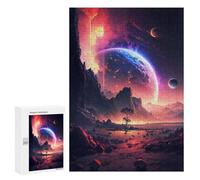 Rompecabezas 300 PCS para Adolescentes Ethereal Twilight Galaxy Rompecabezas Juego De Ingenio Aliviador De Estrés Desafiante para Completar 300 PCS