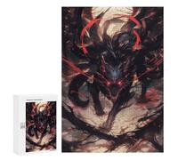 Rompecabezas 300 PCS para Adolescentes Evil Black Kitsune Fox Rompecabezas para Adultos Juego Familiar Una Obra De Arte como Regalo para Toda La Familia 300 PCS