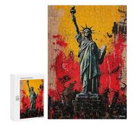 Rompecabezas 300 PCS para Adolescentes Expressionist Statue of Liberty - Bold Contemporary Art Reinterpretation Rompecabezas para Adultos Juego Práctico Arte De Pared Desafiante De Completar 300 PCS