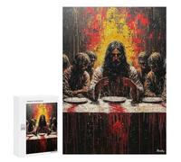 Rompecabezas 300 PCS Para Adolescentes Expressionist The Last Supper - Bold Contemporary Art Reinterpretation Rompecabezas Para Adultos Juegos Familiares Carrera De Velocidad De Manos Para Cumpleaños,