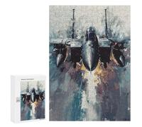 Rompecabezas 300 PCS para Adolescentes F-15 Eagle Jet Takeoff Rompecabezas para Adultos Juego Práctico Arte De Pared Desafiante De Completar 300 PCS