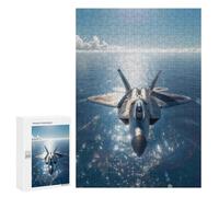 Rompecabezas 300 PCS para Adolescentes F22 Raptor Over The Ocean Rompecabezas para Adultos Juegos De Relajación Vacaciones En Casa Matar El Tiempo 300 PCS