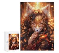 Rompecabezas 300 PCS para Adolescentes Fairy Fox Girl Anime Rompecabezas para Adultos Juego Familiar Decoración del Hogar para Cumpleaños, Navidad 300 PCS