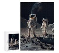 Rompecabezas 300 PCS para Adolescentes Famous Astronaut Landing Rompecabezas para Adultos Juego Familiar Decoración del Hogar para Cumpleaños, Navidad 300 PCS