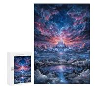 Rompecabezas 300 PCS para Adolescentes Fantasy Cityscape with Castle and Clouds Rompecabezas para Adultos Juegos Familiares Carrera De Velocidad De Manos para Cumpleaños, Navidad 300 PCS