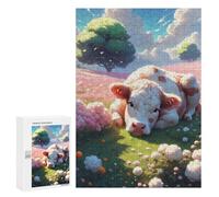 Rompecabezas 300 PCS para Adolescentes Fantasy Cotton Cow Cartoon Rompecabezas para Adultos Juegos De Relajación Vacaciones En Casa Matar El Tiempo 300 PCS