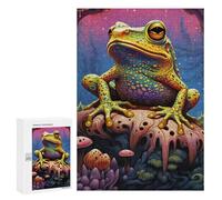 Rompecabezas 300 PCS para Adolescentes Fantasy Frog in Colorful Forest Rompecabezas para Adultos Juguete Decoración De Pared Mejora La Memoria Ayuda A Ejercitar El Cerebro 300 PCS