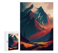 Rompecabezas 300 PCS para Adolescentes Fiery Mountain Landscape Rompecabezas para Adultos Juguete Decoración De Pared Difícil Difícil Desafiante De Completar 300 PCS