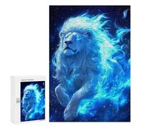 Rompecabezas 300 PCS para Adolescentes Fiery White Lion Rompecabezas para Adultos Juego Práctico Decoración del Hogar Cumpleaños Y Navidad 300 PCS