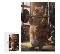 Rompecabezas 300 PCS para Adolescentes Fitness Cat Workout Fit Rompecabezas para Adultos Juego Práctico Decoración del Hogar Cumpleaños Y Navidad 300 PCS