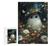 Rompecabezas 300 PCS para Adolescentes Floral Cute Baby Ghost Rompecabezas para Adultos Juego Práctico Pero Divertido Y Humorístico para Cumpleaños, Navidad 300 PCS