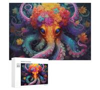 Rompecabezas 300 PCS para Adolescentes Floral Fantasy Octopus Artwork Rompecabezas para Adolescentes Juegos Divertidos Ensamblaje De Patrones Ayuda Al Cerebro A Ejercitarse 300 PCS