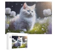 Rompecabezas 300 PCS para Adolescentes Fluffy Cat in Dandelion Field Rompecabezas para Adultos Juegos Relajantes Difícil Difícil Desafío Educativo 300 PCS
