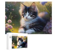 Rompecabezas 300 PCS para Adolescentes Fluffy Kitten Garden-1 Rompecabezas Juegos Relajantes Mejora La Memoria Oferta como Regalos para Toda La Familia 300 PCS