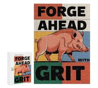 Rompecabezas 300 PCS para Adolescentes Forge Ahead with Grit Wild Boar Illustration Rompecabezas para Adultos Juguetes DIY para La Diversión Familiar Ayuda A Ejercitar El Cerebro 300 PCS