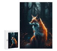Rompecabezas 300 PCS para Adolescentes Fox Glowing Rompecabezas para Adultos Juego Familiar Decoración del Hogar para Cumpleaños, Navidad 300 PCS