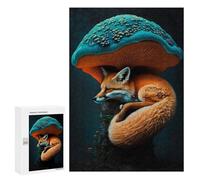 Rompecabezas 300 PCS para Adolescentes Fox Sleeping Mushroom Rompecabezas Juegos Familiares Ensamblaje De Patrones Cumpleaños Y Navidad 300 PCS
