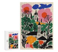 Rompecabezas 300 PCS para Adolescentes France Landscape with Flowers and Buildings Rompecabezas para Adultos Juegos Divertidos Difíciles Desafiantes De Completar 300 PCS