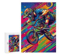 Rompecabezas 300 PCS para Adolescentes Freestyle BMX WPAP Pop Art Rompecabezas para Adultos Juego Práctico Arte De Pared Desafiante De Completar 300 PCS