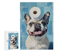 Rompecabezas 300 PCS para Adolescentes French Bulldog with Toilet Paper-19 Rompecabezas para Adultos Mejora La Memoria Interacción Entre Padres E Hijos Juguete Juego Intelectual 300 PCS