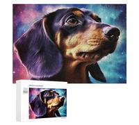 Rompecabezas 300 PCS para Adolescentes Galactic Dachshund Cosmic Canine Wonder Rompecabezas para Adultos Juegos Relajantes Difícil Difícil Desafío Educativo 300 PCS